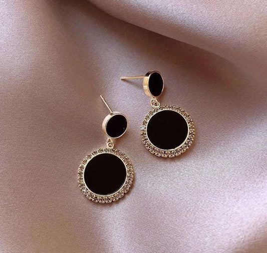 Double Round Drop Earrings