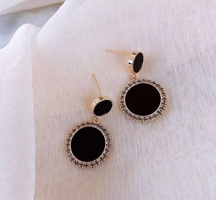 Double Round Drop Earrings