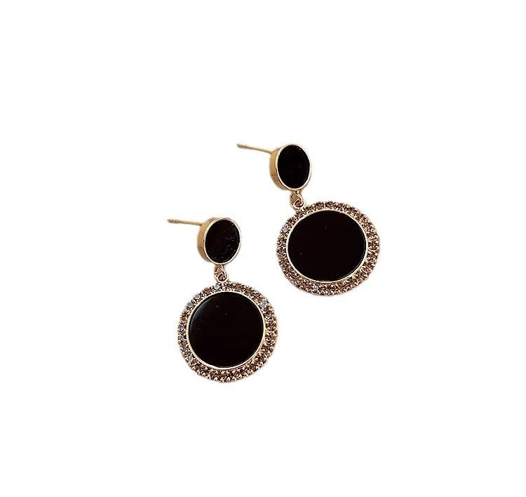 Double Round Drop Earrings